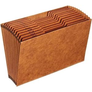 Globe Weis Globe-Weis/Pendaflex Heavy Duty 12-Pocket Expanding File, Monthly Index, Legal Size, Brown, (R219MHD)(Legal)