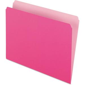 Pendaflex 152PIN Colored File Folders, Straight Cut, Top Tab, Letter, Pink/Light Pink, Box of 100(Letter)