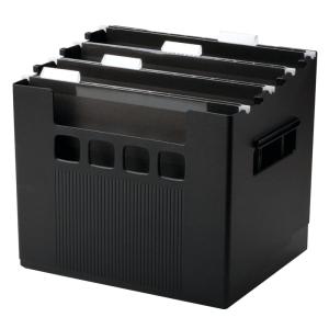 Pendaflex 43013 Desktop File w/Hanging Folders, Letter, Plastic, 12 3/4 x 10 x 11, Black