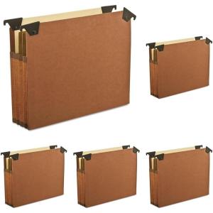 Pendaflex 45422 3 1/2″ Hanging File Pockets with Swing Hooks, 1/5 Tab, Letter, Brown (Box of 5), Red(Letter (Pack of 5))