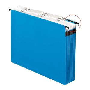 Pendaflex 59225 Nine-Section Hanging Folder, 5 1/4″, Tabs and Labels, 1/5 Tab, Letter, Blue