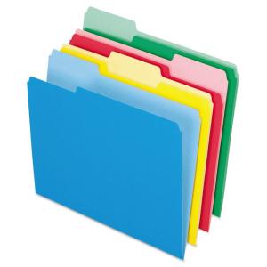 Pendaflex Colored File Folders, 24 Pack, Letter Size (8.5″ x 11″), 3 Tabs, Durable Paper, Assorted Colors: Blue, Green, Red & Yellow, Color-Coding for School, Office & Home Document Organization