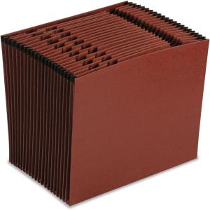 Pendaflex ER17A Earthwise Leather-Look Expanding File, Open Top, A-Z Index, 12 x 10,Red(Red)