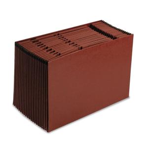 Pendaflex ER19A Earthwise Leather-Look Expanding File, Open Top, A-Z Index, 15 x 10 Red