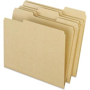 Pendaflex Earthwise 100% Recycled File Folders, 1/3 Cut, Top Tab, Letter Size, Natural, 100 per Box (04342)(Natural)