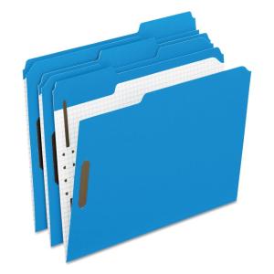 Pendaflex Folders with Embossed Fasteners, 1/3 Cut, Top Tab, Letter, Blue, 50 Per Box,(21301)