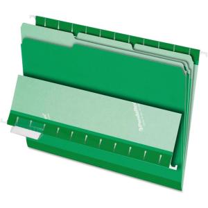 Pendaflex Interior File Folders, 1/3 Cut, Top Tab, Letter Size, Pink, 100 per Box (4210 1/3 PIN)(Bright Green)