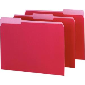 Pendaflex Interior File Folders, 1/3 Cut, Top Tab, Letter Size, Pink, 100 per Box (4210 1/3 PIN)(Red)