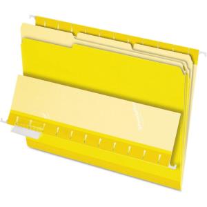 Pendaflex Interior File Folders, 1/3 Cut, Top Tab, Letter Size, Pink, 100 per Box (4210 1/3 PIN)(Yellow)