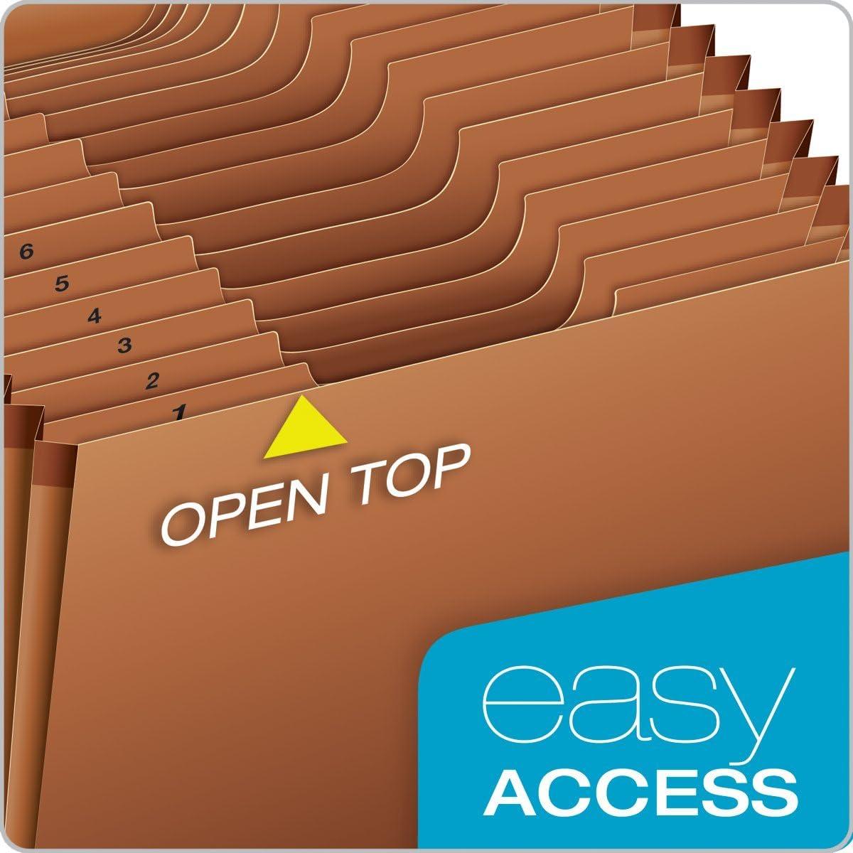 image:imageGlobe Weis GlobeWeisPendaflex Heavy Duty Expanding File Open Top 13 Cut Tabs 31 Daily Pockets Brown Legal Size R219DHDPack of 5