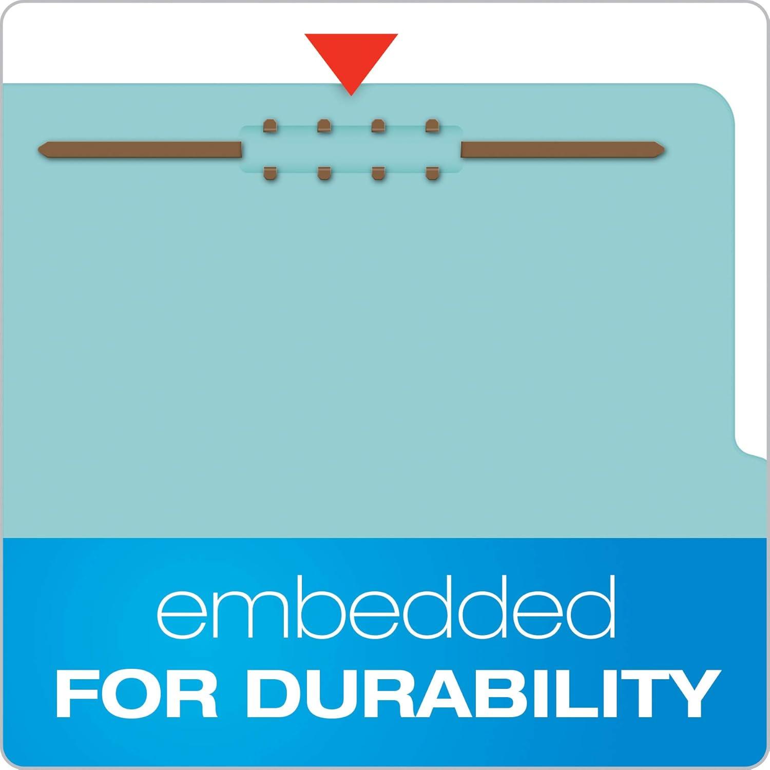 image:imagePendaflex Classification Folders Standard 3 Dividers Embedded Fasteners 25 Cut Tab Blue Legal Size 10BX 29094