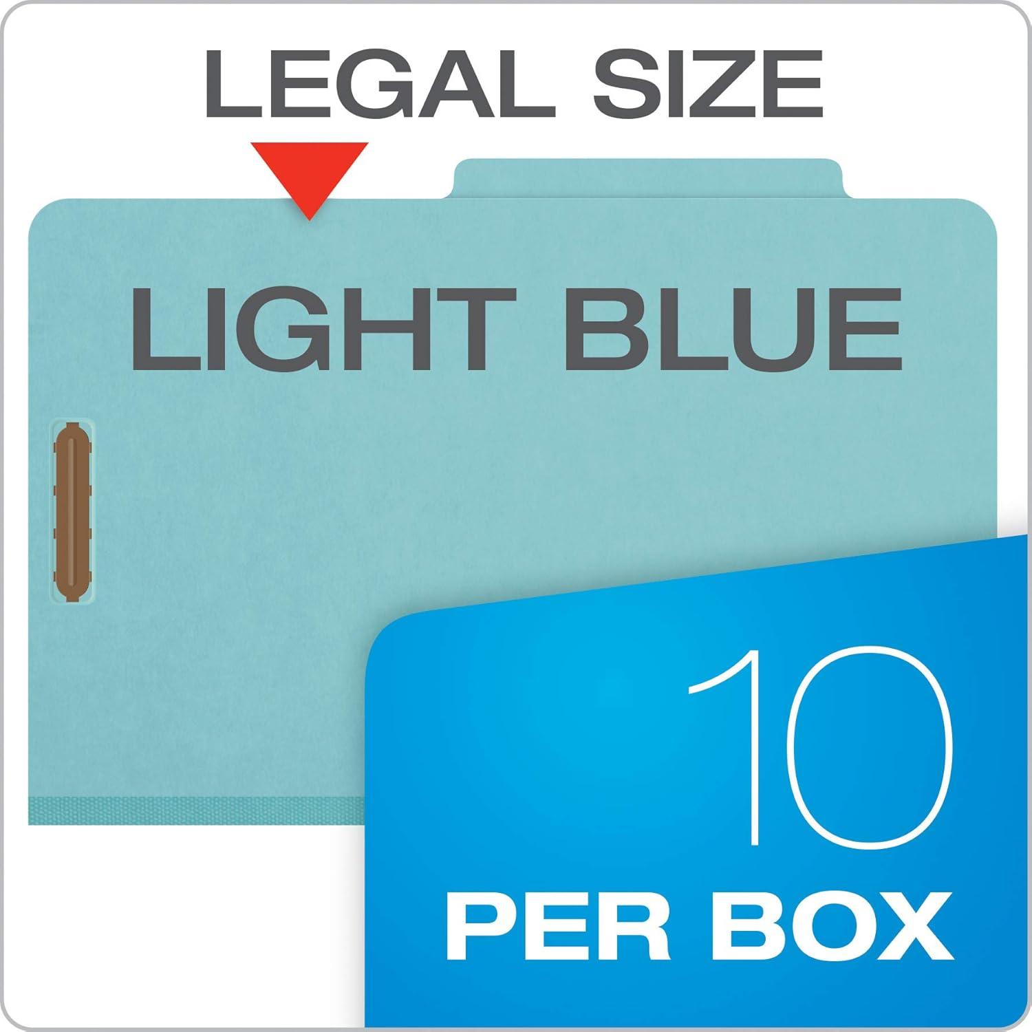 image:imagePendaflex Classification Folders Standard 3 Dividers Embedded Fasteners 25 Cut Tab Blue Legal Size 10BX 29094