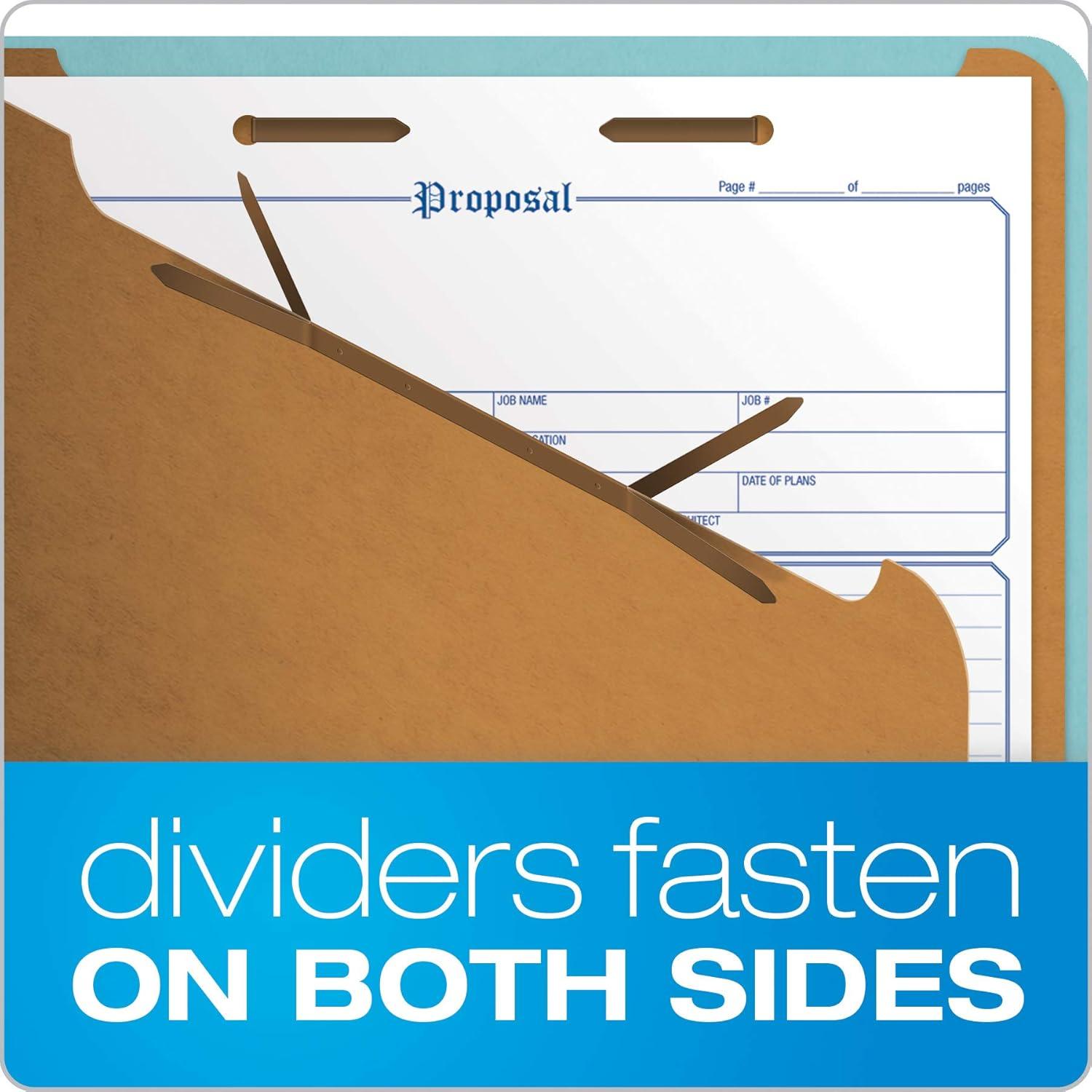 image:imagePendaflex Classification Folders Standard 3 Dividers Embedded Fasteners 25 Cut Tab Blue Legal Size 10BX 29094