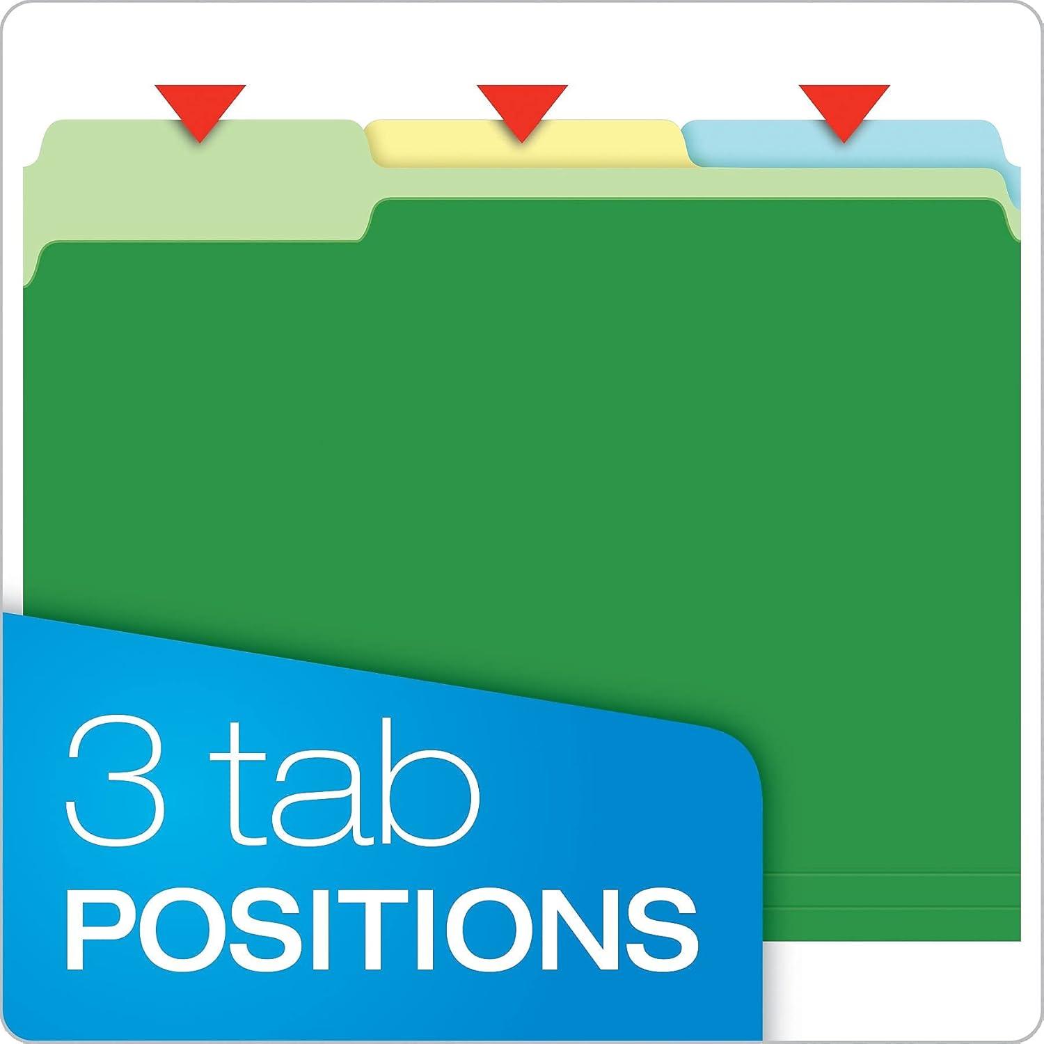 image:imagePendaflex Double Stuff File Folders Letter Size Assorted Color 13 Cut 50BX 54460EE