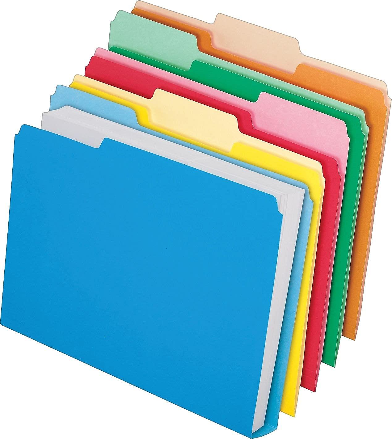 image:imagePendaflex Double Stuff File Folders Letter Size Assorted Color 13 Cut 50BX 54460EE