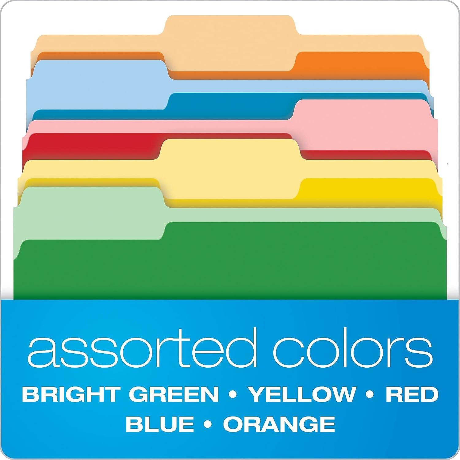 image:imagePendaflex Double Stuff File Folders Letter Size Assorted Color 13 Cut 50BX 54460EE