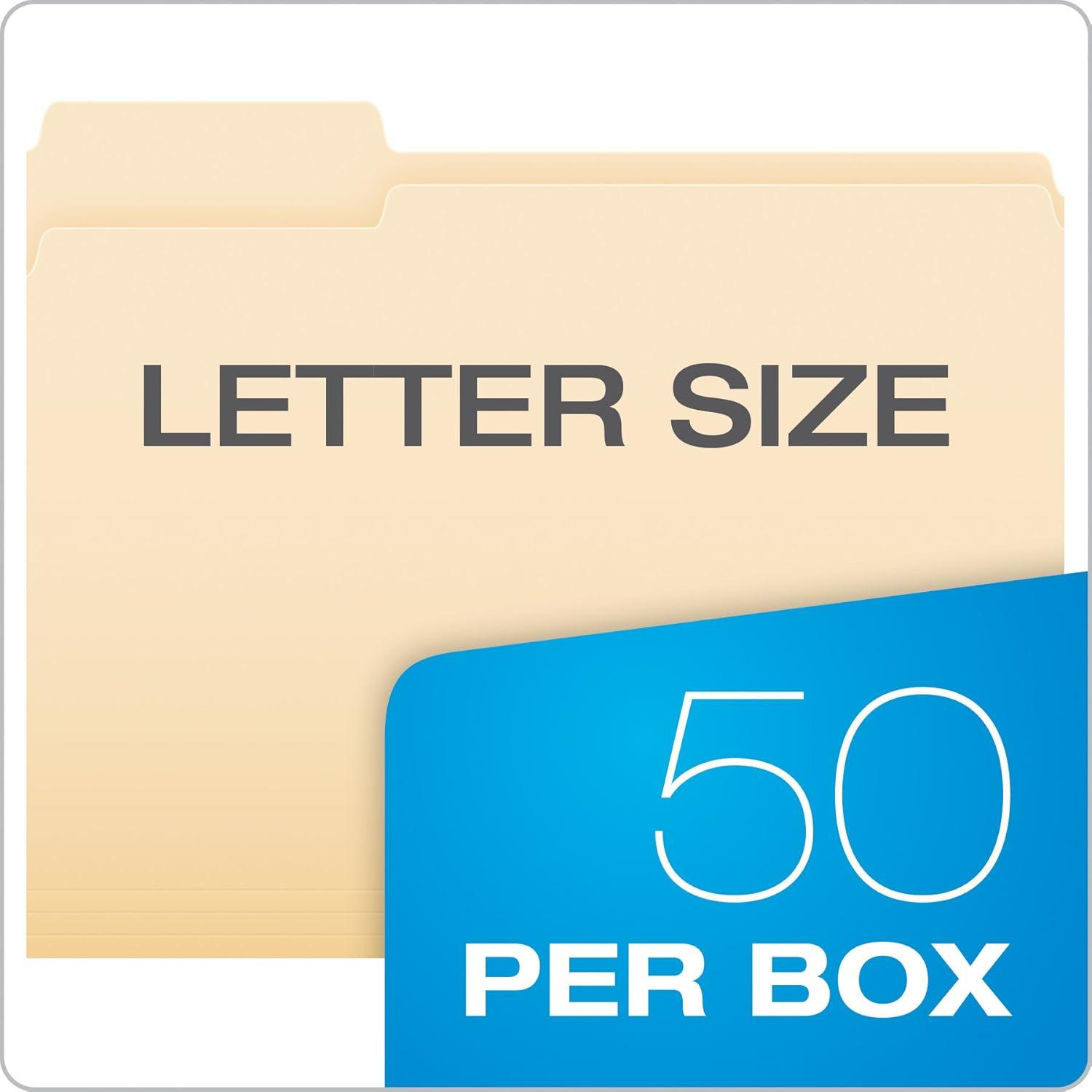 image:imagePendaflex Double Stuff File Folders Letter Size Manila 13 Cut 50BX 54459EELetter Pack of 10