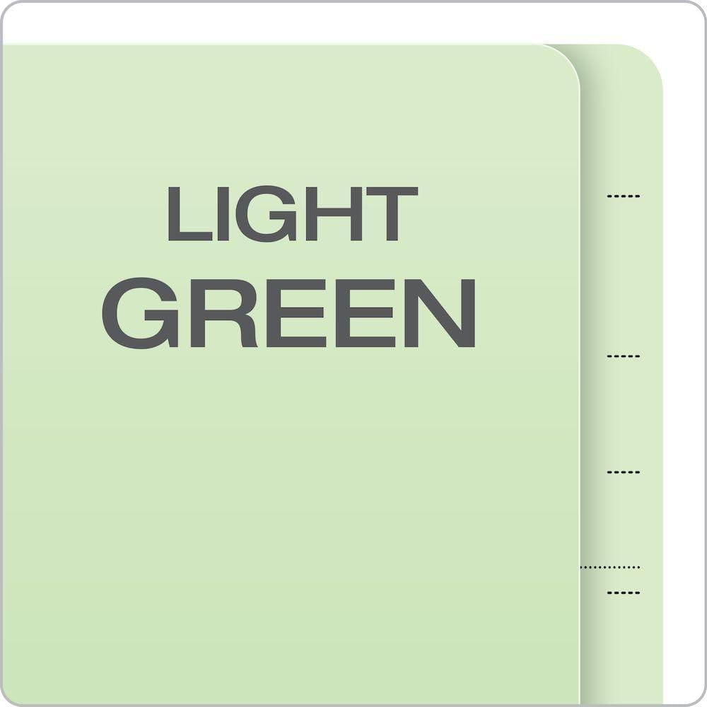 image:imagePendaflex Pressboard EndTab Classification Folders Letter Size 2 Dividers 25 Expansion Light Green Straight Cut Tabs 10BX 23224Letter