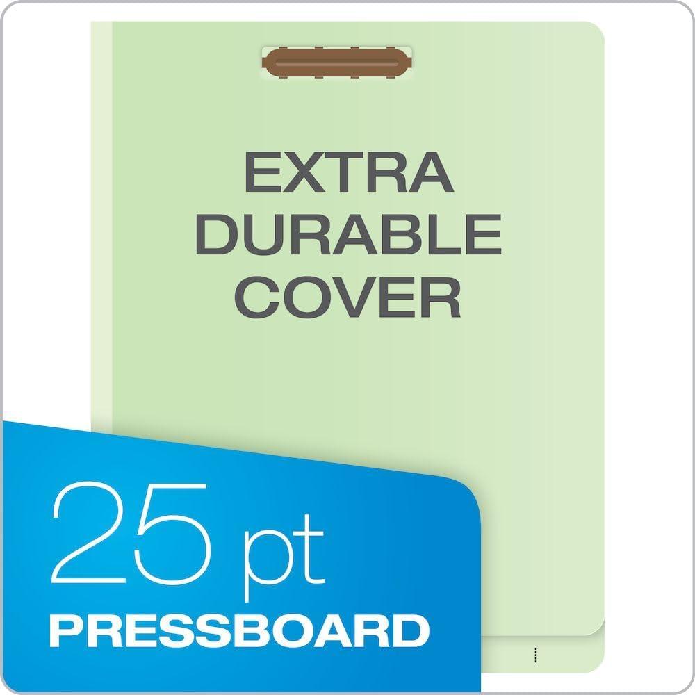 image:imagePendaflex Pressboard EndTab Classification Folders Letter Size 2 Dividers 25 Expansion Light Green Straight Cut Tabs 10BX 23224Letter