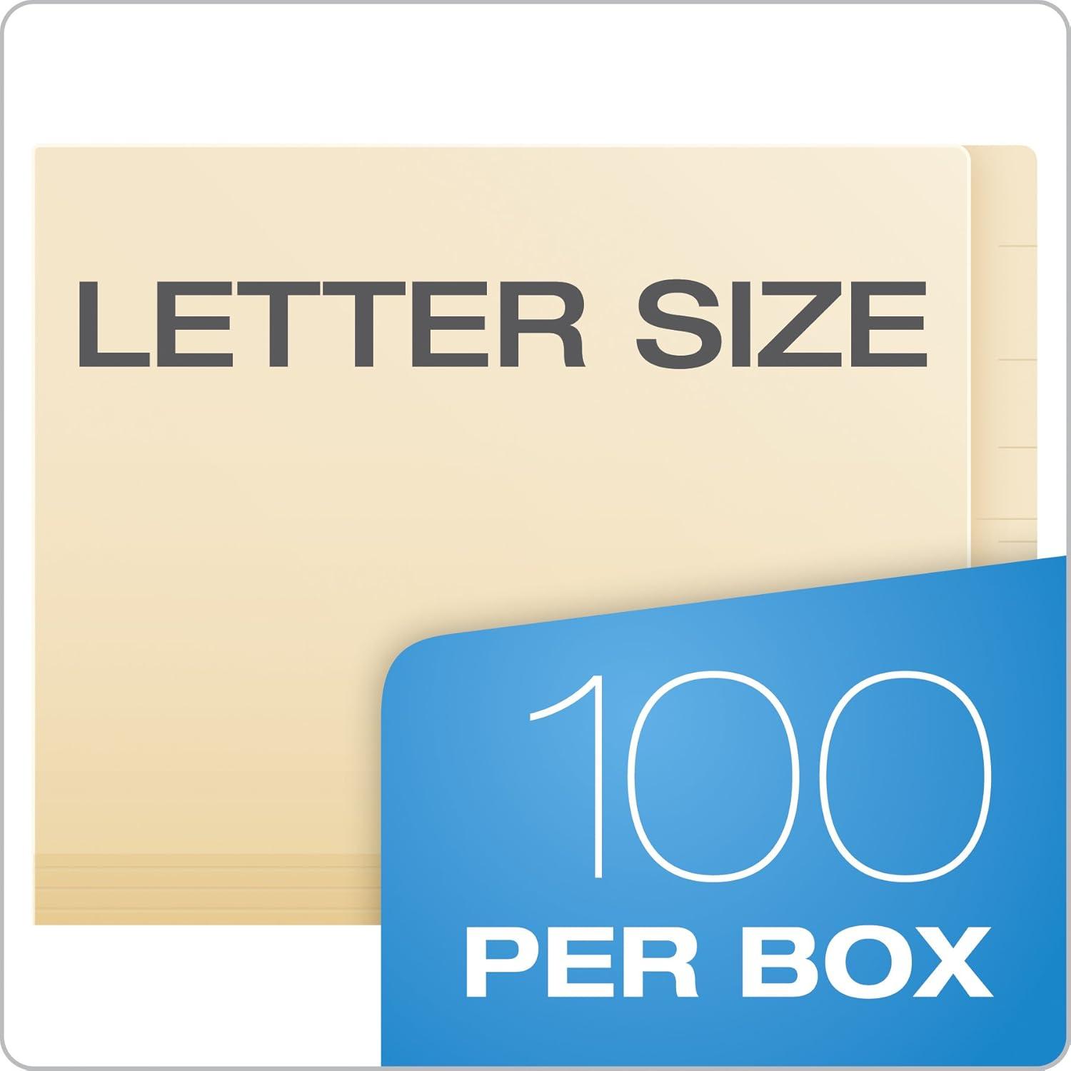 image:imagePendaflex Reinforced Manila EndTab Folders Letter Size Straight Cut 100BX 11035Letter Pack of 5