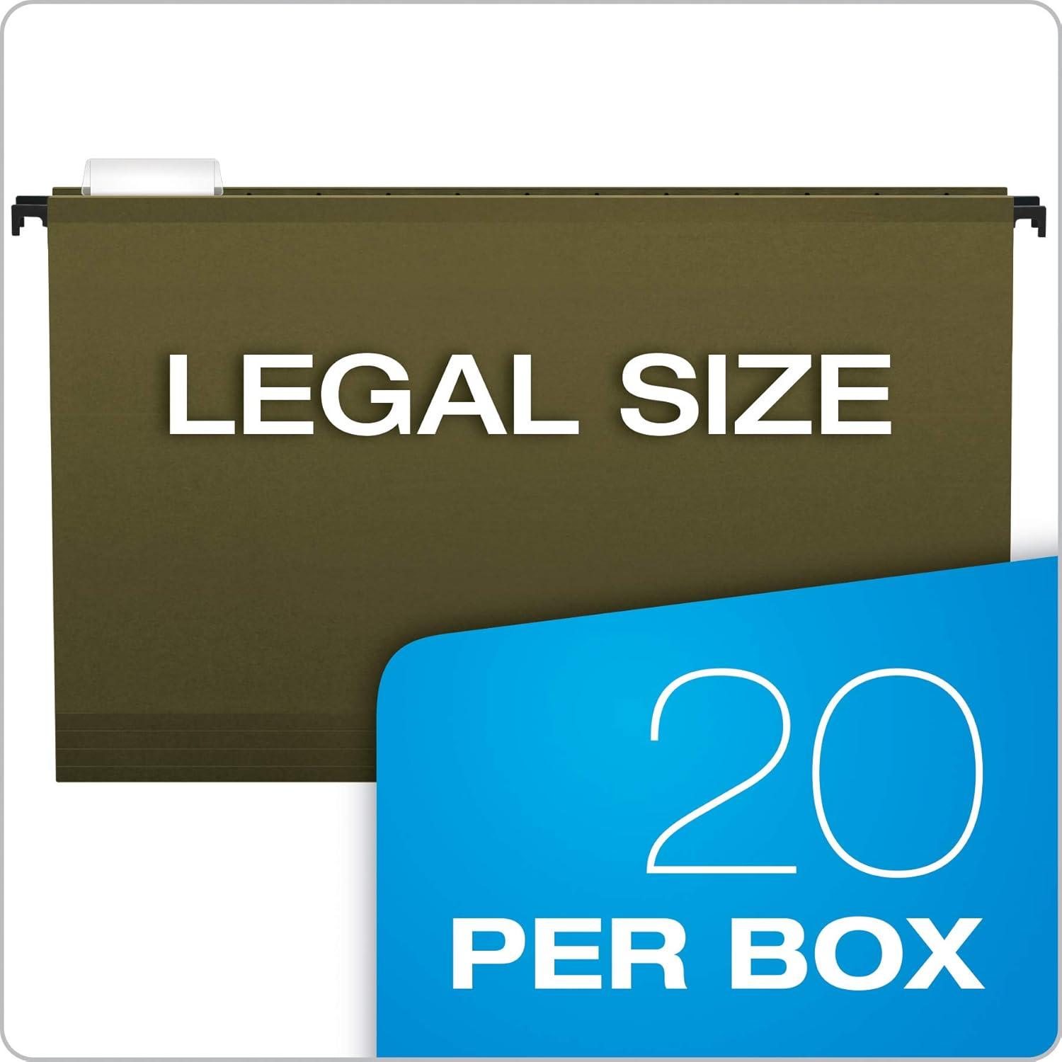 image:imagePendaflex SureHook Reinforced Extra Capacity Hanging Folders Legal Size Standard Green 15 Cut 20BX 6153x220 Count Pack of 4