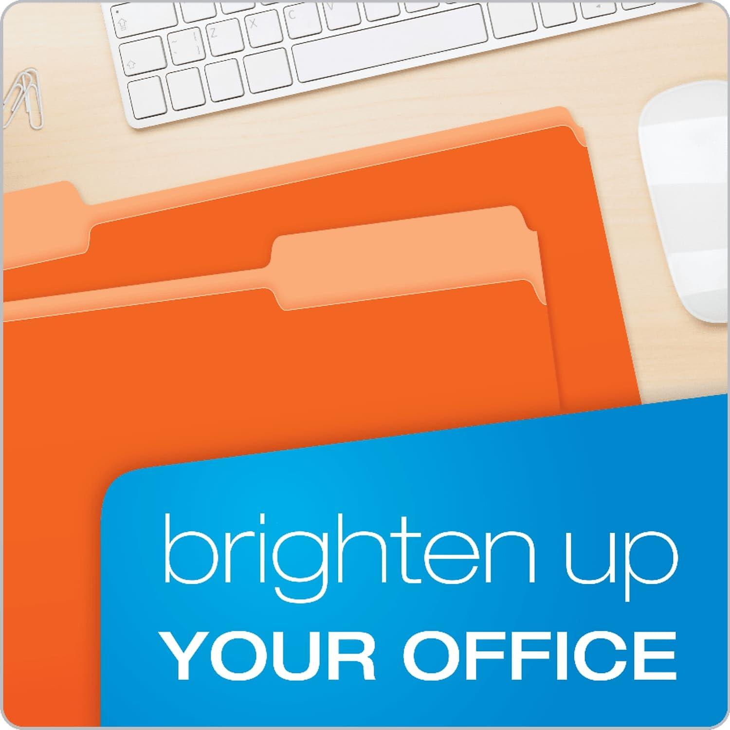 image:imagePendaflex TwoTone Color File Folders Legal Size Orange 13 Cut 100BX 153 13 ORA