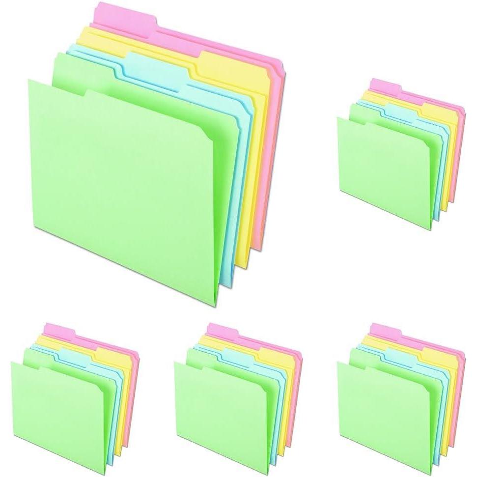 image:imageAmpad Pendaflex C2113PASR Pastel Color File Folders 13 Cut Top Tab Letter Assorted Box of 100Box of 100 Pack of 5