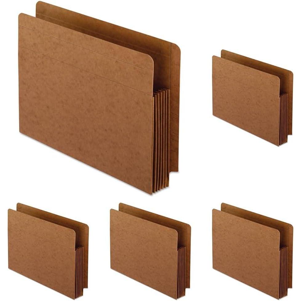 image:imagePendaflex 95363 HeavyDuty End Tab File Pockets Straight Cut 1 Pocket Letter Brown Box of 10 RedLetter Pack of 5
