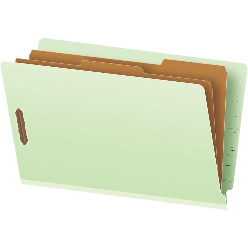 image:imagePendaflex Pressboard EndTab Classification Folders Letter Size 2 Dividers 25 Expansion Light Green Straight Cut Tabs 10BX 23224Letter