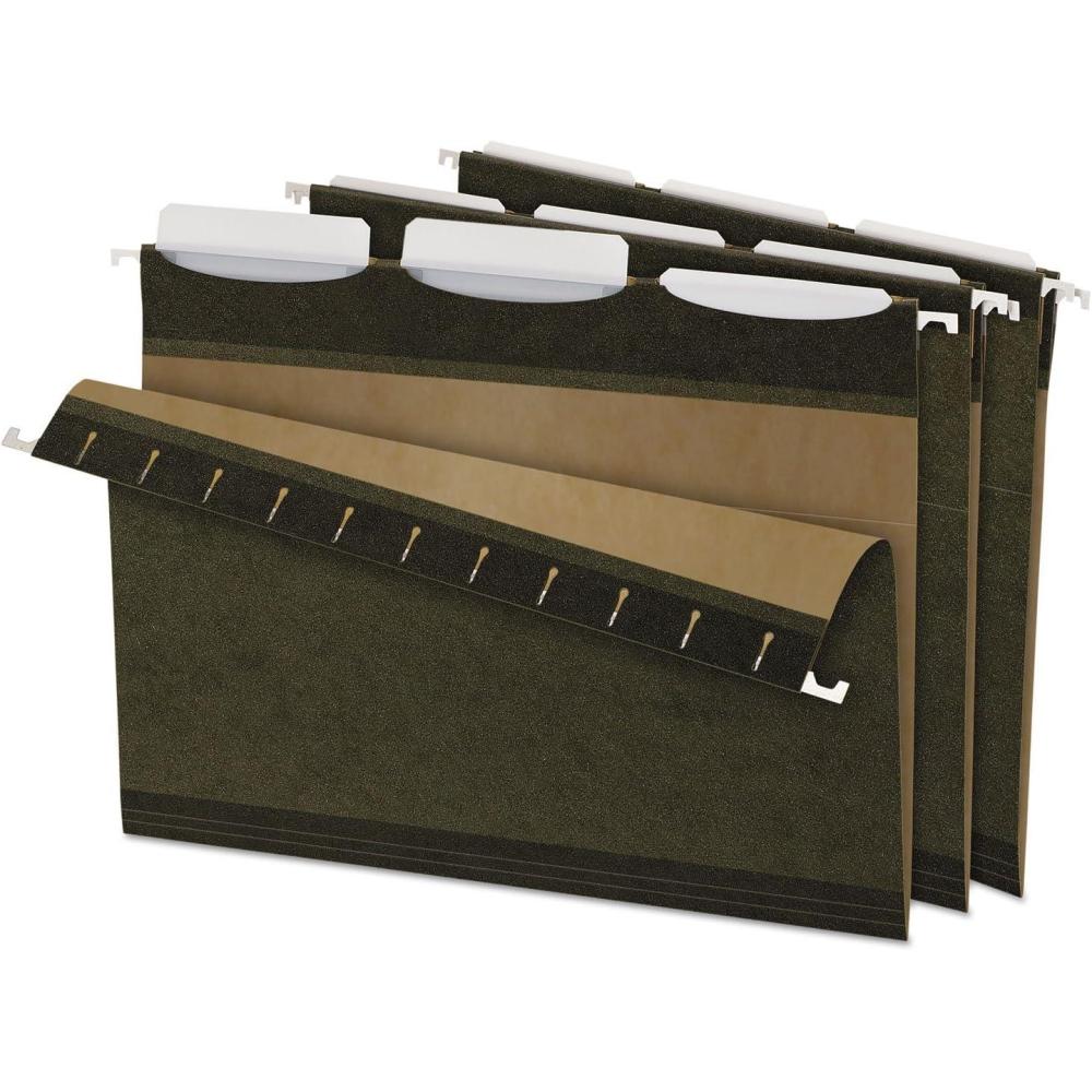 image:imagePendaflex ReadyTab Reinforced Hanging File Folders Letter Size Standard Green 3 Tab 25BX 42620Letter Pack of 10
