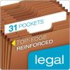 Globe Weis Globe-Weis/Pendaflex Heavy Duty Expanding File, Open Top, 1/3 Cut Tabs, 31 Daily Pockets, Brown, Legal Size (R219DHD)((Pack of 5))