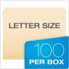 Pendaflex Reinforced-Top File Folders, Letter Size, Manila, Straight Cut, 100/BX (R752)(Letter)
