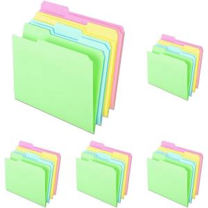 Ampad Pendaflex C2113PASR Pastel Color File Folders, 1/3 Cut Top Tab, Letter, Assorted (Box of 100)(Box of 100 (Pack of 5))