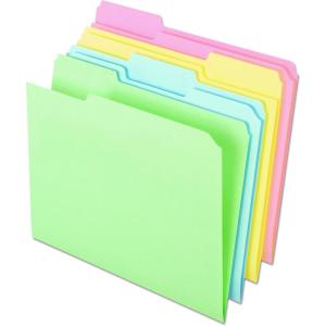 Ampad Pendaflex C2113PASR Pastel Color File Folders, 1/3 Cut Top Tab, Letter, Assorted (Box of 100)(Letter)