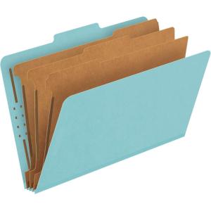 Pendaflex Classification Folders, Standard, 3 Dividers, Embedded Fasteners, 2/5 Cut Tab, Blue, Legal Size, 10/BX (29094)