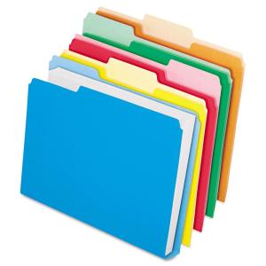 Pendaflex Double Stuff File Folders, Letter Size, Assorted Color, 1/3 Cut, 50/BX (54460EE)