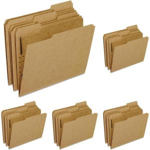 Pendaflex Kraft Fastener Folders, Letter Size, 1 Fastener, 1/3 Cut, 50/BX (FK211)(Letter (Pack of 5))