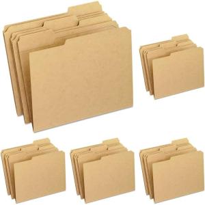 Pendaflex RK15213 Two-Ply Dark Kraft File Folders, 1/3 Cut Top Tab, Letter, Brown (Box of 100)(Letter (Pack of 5))