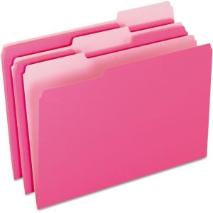 Pendaflex Two-Tone Color File Folders, Legal Size, Pink, 1/3 Cut, 100/BX (153 PIN)(Pack of 100)