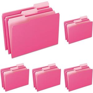 Pendaflex Two-Tone Color File Folders, Legal Size, Pink, 1/3 Cut, 100/BX (153 PIN)((Pack of 500))