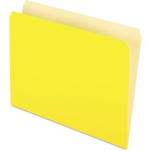 Pendaflex Two-Tone Color File Folders, Letter Size, Yellow, Straight Cut, 100/BX (152 YEL)(Letter)