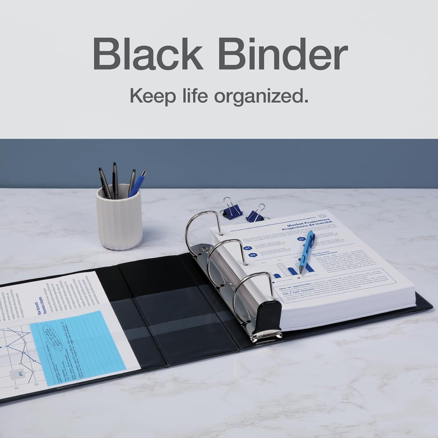 image:imageOxford 3 Ring Binders Binders for School and Office Durable 4 Inch ONETouch Easy Open D Rings View Binder Covers 4 Interior Pockets PVCFree Holds 880 Sheets Black 2 Pack 79920Black