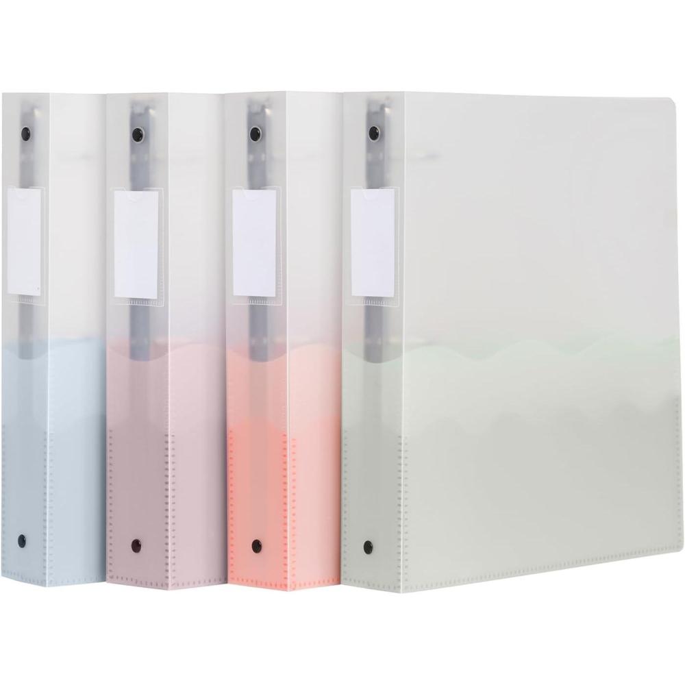 image:imageOxford Flexible Binders Binders for School and Office Strong Flexible Poly 4 Wave Pockets Translucent Covers Holds up to 350 Sheets 15 inch Binder 4 Assorted Boho Colors 4Pack 1009730