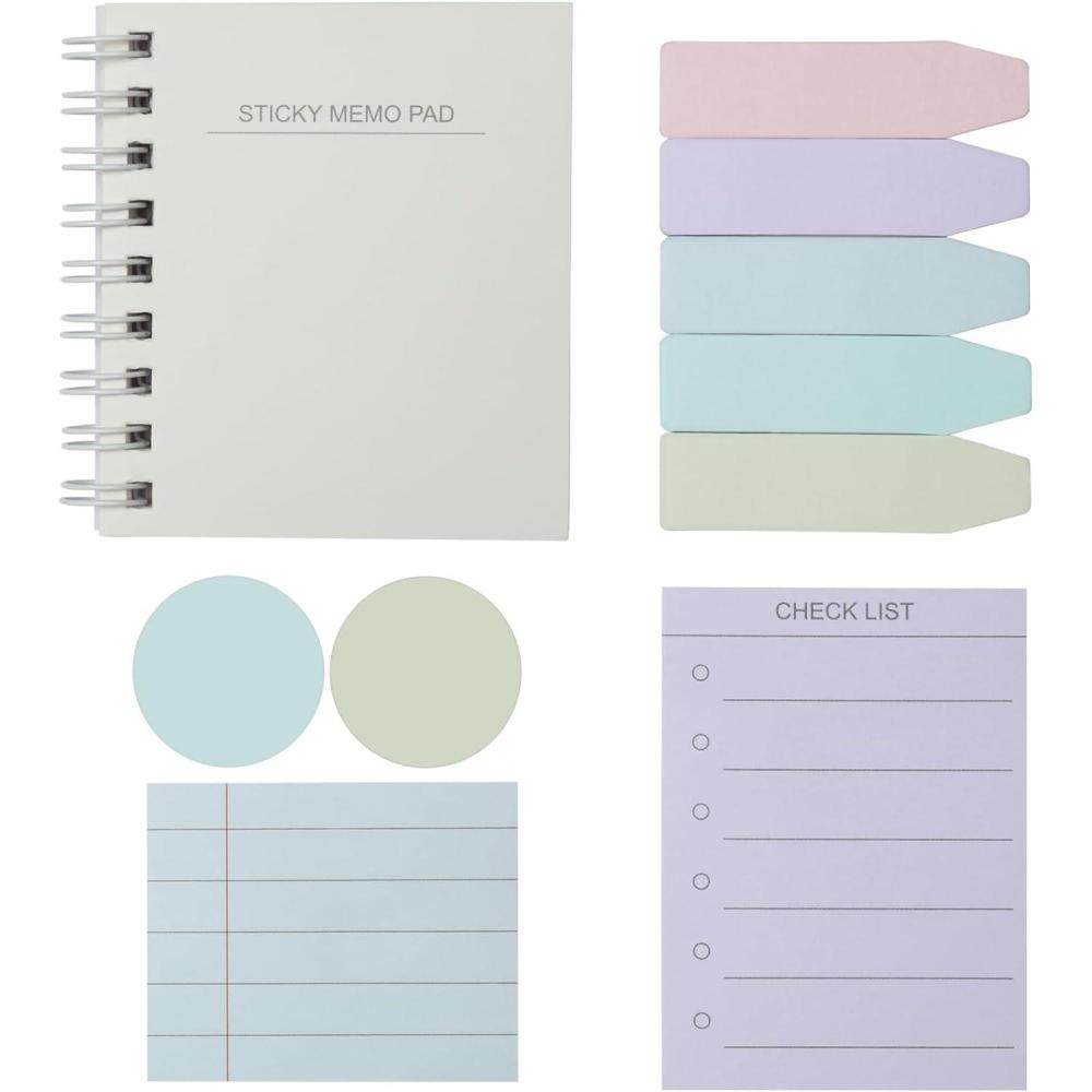 image:imageRediTag Small Notebook with Sticky Notes and Flags Portable Notepad with Adhesive Notes and Flags Assorted Pastel Colors 3 x 3 180 Memos per Notebook 1009679