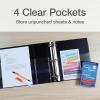 Oxford 3 Ring Binders, Binders for School and Office, Durable 4 Inch, ONE-Touch Easy Open D Rings, View Binder Covers, 4 Interior Pockets, PVC-Free, Holds 880 Sheets, Black, 2 Pack (79920)(Black)