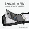 Oxford Zipper Binder with Pockets, 3 Inch Round Rings, Handle and Removable Shoulder Strap, 5-Tab Expanding File, Black & Navy (1006343)