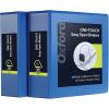 Oxford 3 Ring Binders, Binders for School and Office, Durable 4 Inch, ONE-Touch Easy Open D Rings, View Binder Covers, 4 Interior Pockets, PVC-Free, Holds 880 Sheets, Black, 2 Pack (79920)(Blue)