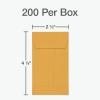 Columbian #3 Coin and Small Parts Envelopes Gummed, for Home, Office, Garden, 24 lb Brown Kraft, 2.5 x 4.25 Inches, 200 Per Box (1009564)