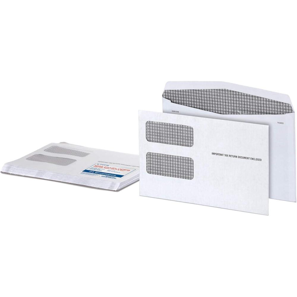 image:imageTOPS 1099 Envelopes For 1099 NEC 1099 MISC 1099 R 1099 INT amp 1099 DIV Self Seal Double Window Security Envelopes 558 x 9 24Pack TX2222ES