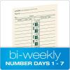 TOPS Time Cards, Bi-Weekly, 2-Sided, Numbered Days, 3-1/2″ x 9″, Manila, Green/Red Print, 500-Count (1275)(3-1/2″ x 9″ (Pack of 6))